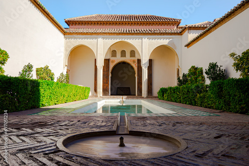 The Patio de la Alberca or Courtyard of the Pool in the Alcazaba of Malaga photo