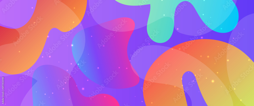 Colorful colourful vector simple abstract banner with liquid waves shapes. Colorful modern graphic design liquid element for banner, flyer, card, or brochure cover