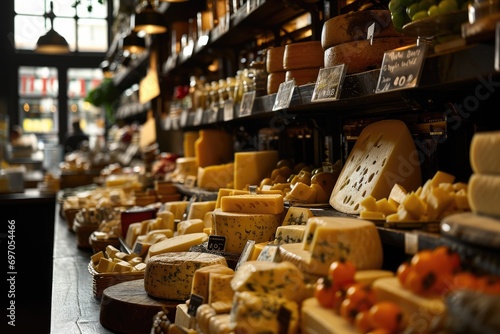 Gouda Galore: Step Into a Dutch Cheese Shop, Where Culinary Tradition Takes Center Stage, Proudly Displaying a Variety of Gouda and Other Local Dairy Delicacies.