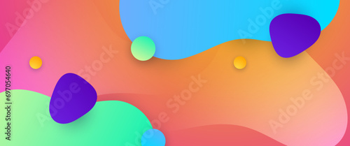 Colorful colourful vector modern abstract simple banner with wave and liquid elements vector illustration. Colorful modern graphic design liquid element for banner, flyer, card, or brochure cover © Roisa