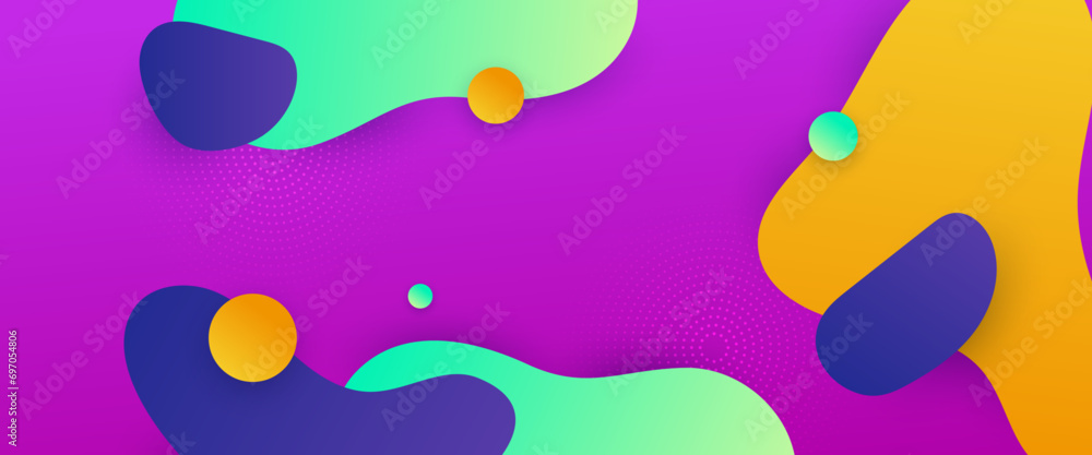 Colorful colourful vector simple minimalist banner with abstract liquid shapes. Colorful modern graphic design liquid element for banner, flyer, card, or brochure cover