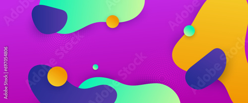 Colorful colourful vector simple minimalist banner with abstract liquid shapes. Colorful modern graphic design liquid element for banner, flyer, card, or brochure cover