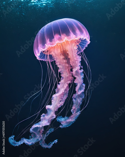 Luminous Jellyfish in the Depths of the Ocean