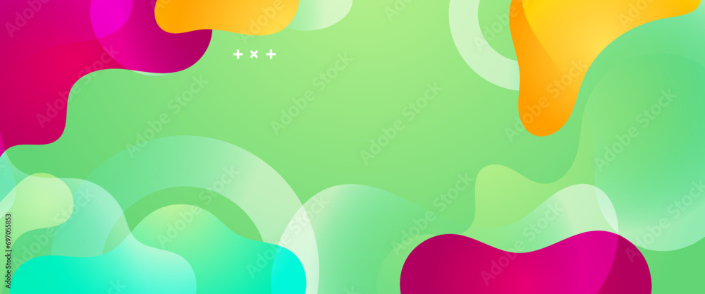 Colorful colourful vector modern abstract simple banner with wave and liquid elements vector illustration. Colorful modern graphic design liquid element for banner, flyer, card, or brochure cover