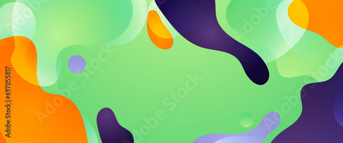 Colorful colourful simple abstract banner with wave and liquid shape. Colorful modern graphic design liquid element for banner  flyer  card  or brochure cover
