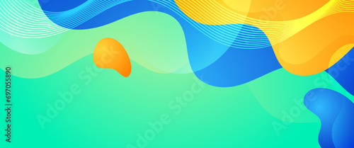 Colorful colourful vector modern abstract simple banner with wave and liquid elements vector illustration. Colorful modern graphic design liquid element for banner  flyer  card  or brochure cover