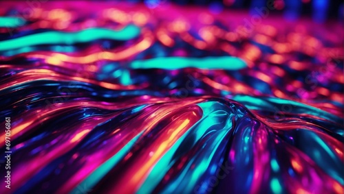  Abstract bright fluid neon digital background. Colorful dynamic wallpapers. It can be used for business, AI technologies, education, science, presentations, projects, banners, etc.
