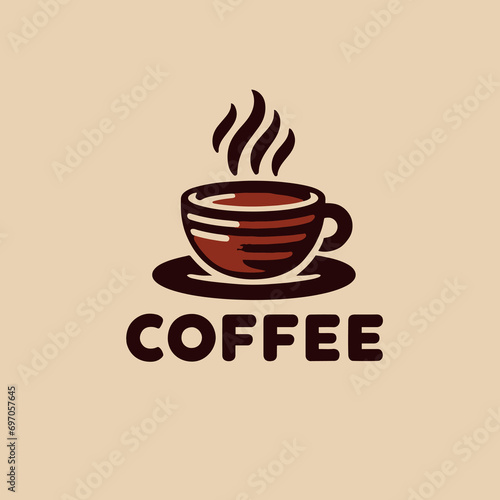 Vector logo with reference colors on coffee with creamy and minimalist styles