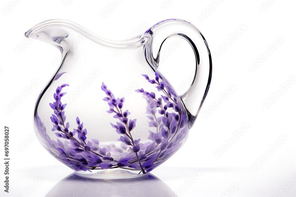 Elegant Glass Pitcher with Lavender Infusion Elegant Glass Pitcher with Lavender Infusion
