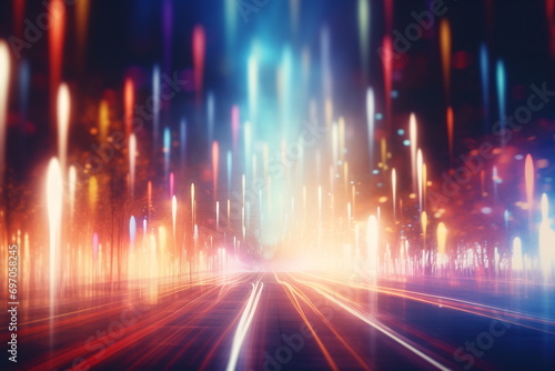 Futuristic City Pulse: Light Trails in the Metropolis
