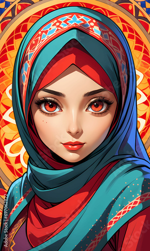 Young Beautiful Muslim Hijab Girl Portrait (ID: 697062822)