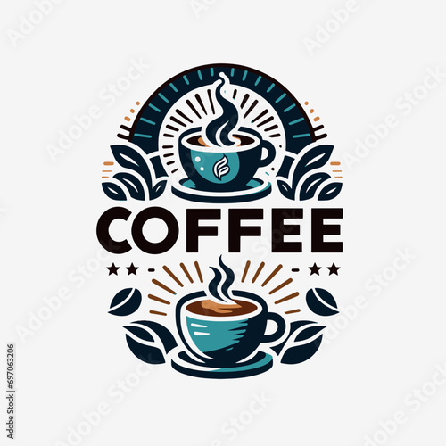 Vector logo with reference colors on coffee with creamy and minimalist styles photo