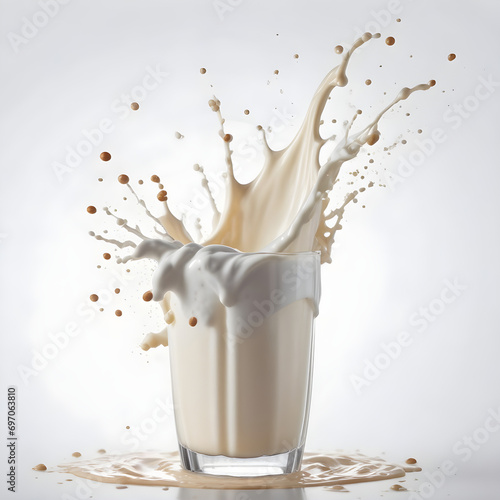 Milk/Cream Splash on White Background.