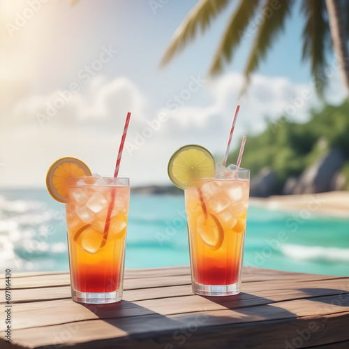 Summer drink on beach