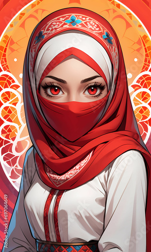 Young Beautiful Muslim Hijab Girl Portrait (ID: 697064649)