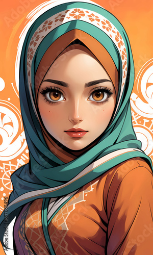 Young Beautiful Muslim Hijab Girl Portrait (ID: 697065496)