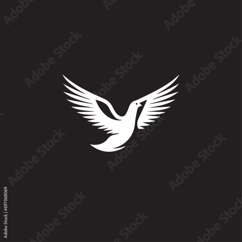 Pigeon in cartoon, doodle style. Isolated 2d vector illustration in logo, icon, sketch style, Eps 10, black and white. AI Generative © Alexey
