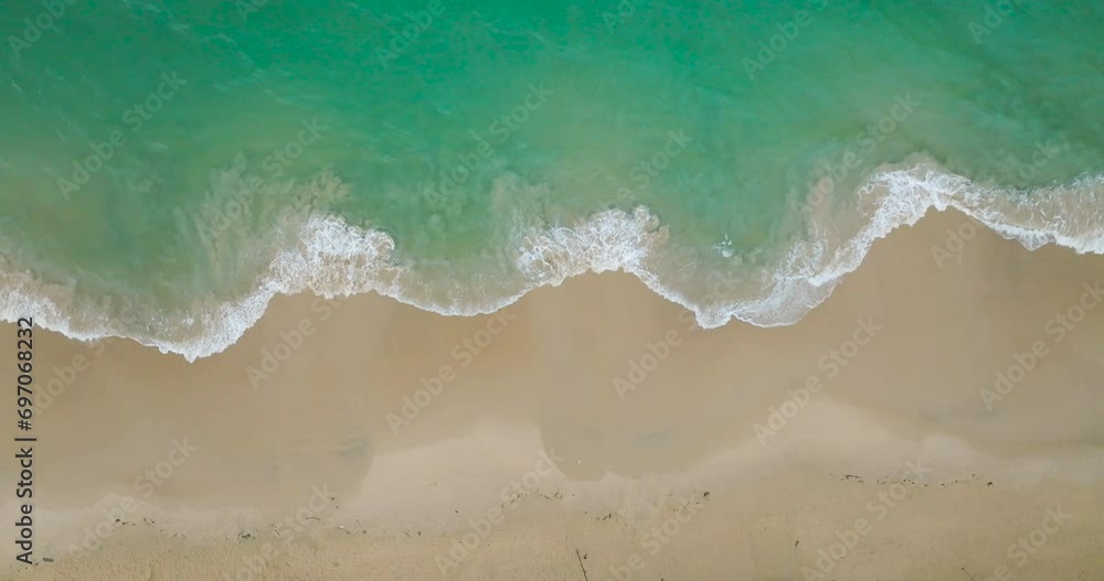 (Top-view) wave on beach sand Aerial view video High quality cinematic scene in sunset time Tropical sea Phuket Thailand Travel (Top-view) wave on beach sand Aerial view video High quality cinematic scene in sunset time Tropical sea Phuket Thailand Travel