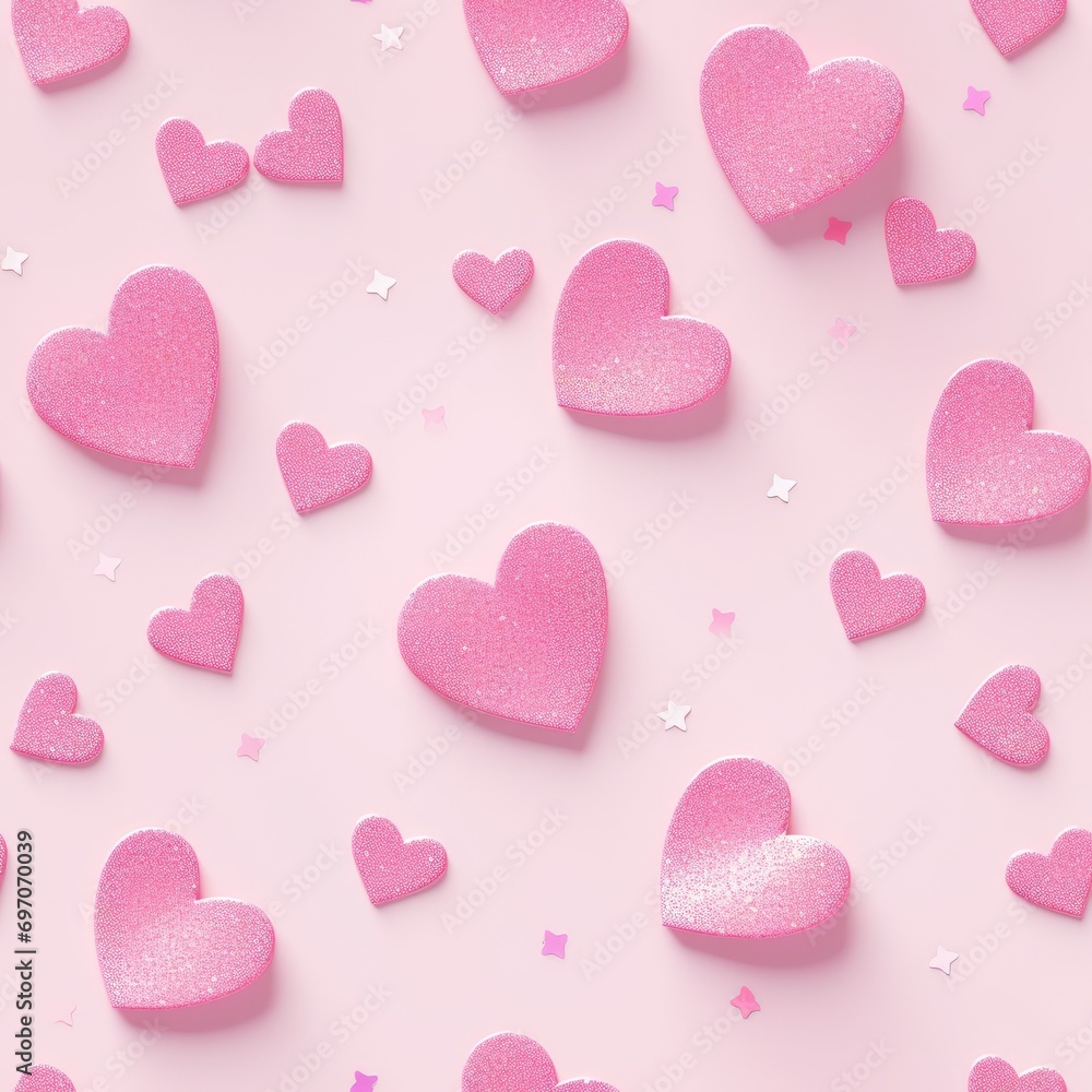 pink hearts seamless pattern