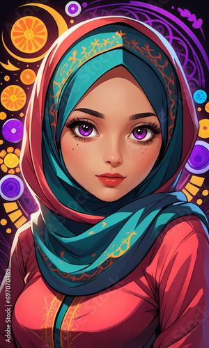 Young Beautiful Muslim Hijab Girl Portrait (ID: 697070469)