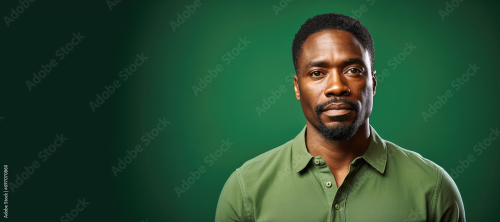 African American Business Man Portrait on Green Background African American Business Man Portrait on Green Background