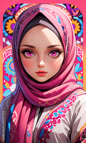 Young Beautiful Muslim Hijab Girl Portrait (ID: 697071479)