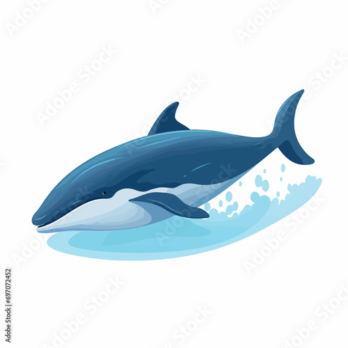 Whale in cartoon  doodle style. Isolated 2d vector illustration in logo  icon  sketch style  Eps 10. AI Generative