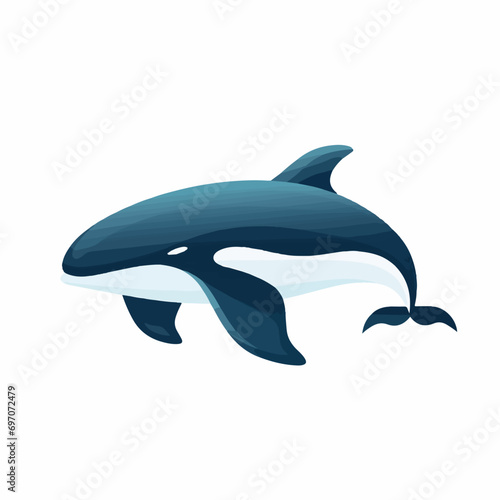 Whale in cartoon  doodle style. Isolated 2d vector illustration in logo  icon  sketch style  Eps 10. AI Generative