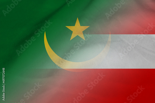 Mauritania and Austria political flag international relations AUT MRT photo