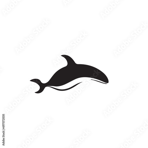 Whale in cartoon  doodle style. Isolated 2d vector illustration in logo  icon  sketch style  Eps 10  black and white. AI Generative