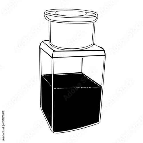 Flat design of cuvet sampling tube glass vector illustration. The vector is suitable to use glass ware content media and laboratory poster.