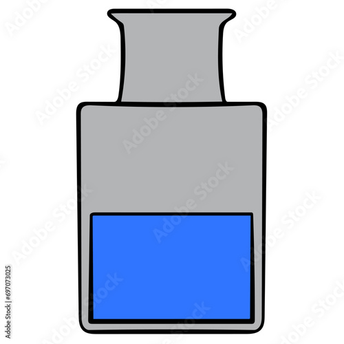 Flat design of cuvet sampling tube glass vector illustration. The vector is suitable to use glass ware content media and laboratory poster.