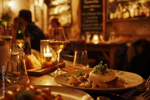 Gastronomic Delight: Friends Indulge in the Timeless Pleasures of a Traditional Bouchon, Where Lyon's Culinary Heritage Shines, and the Quenelle Takes Center Stage in a Gourmet Feast of Authenticity.
