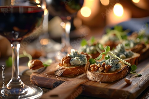 Sommelier's Palette: Unlocking the Secrets of Wine Tasting - A Culinary Extravaganza as Blue Cheese Finds Its Perfect Match in the Expertly Paired Wines.