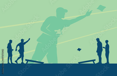Premium Illustration of cornhole players playing together best for your digital graphic and print	 photo