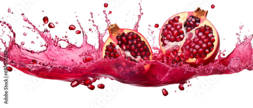 pomegranate splash on transparent background 