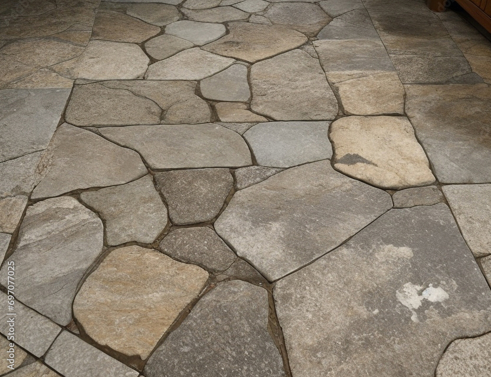 Fototapeta premium Beautiful floor stone arrangement.