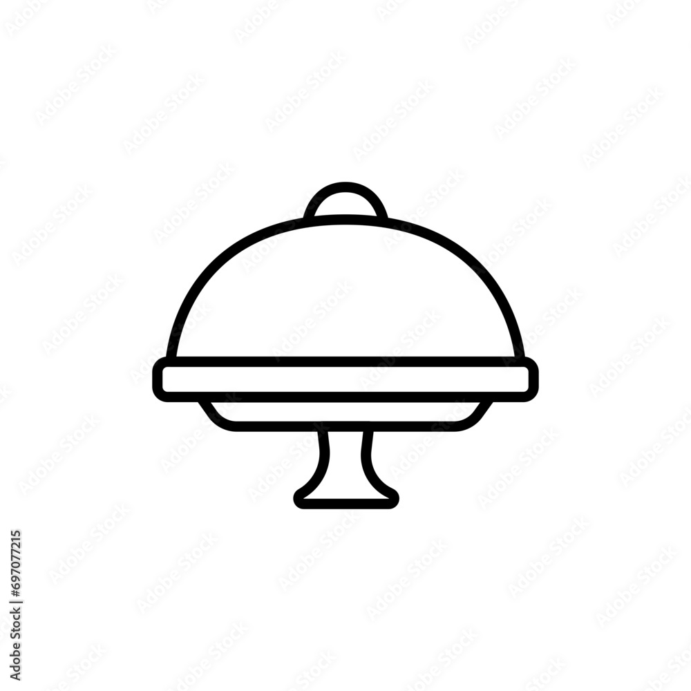 Obraz premium Food tray outline icons, minimalist vector illustration ,simple transparent graphic element .Isolated on white background
