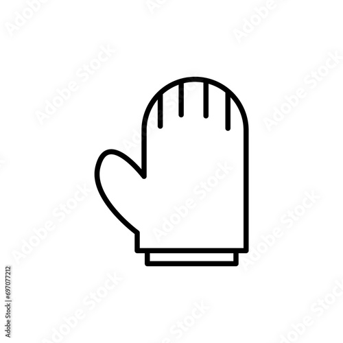 Oven mitt outline icons, minimalist vector illustration ,simple transparent graphic element .Isolated on white background