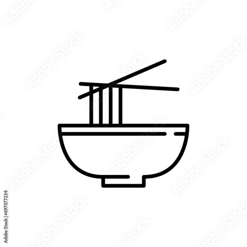 Noodle bowl outline icons, minimalist vector illustration ,simple transparent graphic element .Isolated on white background