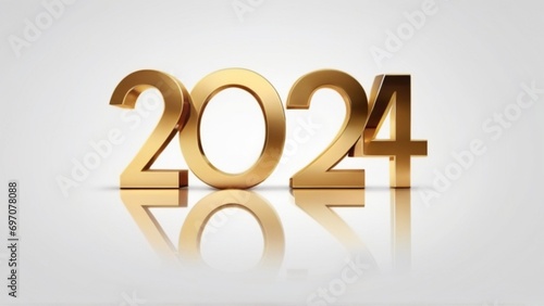 Obraz na płótnie Happy new year 2024 white background 