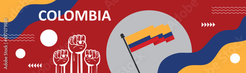 Colombia national day banner Design, Happy holiday. Independence and freedom day.Poster, banner, template vector design..eps