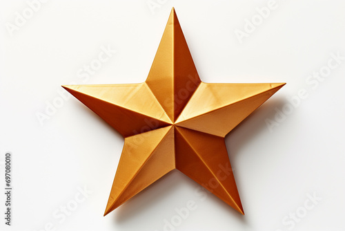 3d shiny star on a white background 3d rendered