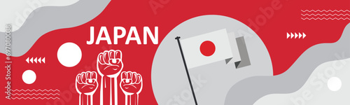 Japan national day banner with Japanese flag colors background,Happy holiday. Independence and freedom day. Celebrate annual.banner, template, background. Vector illustration.eps