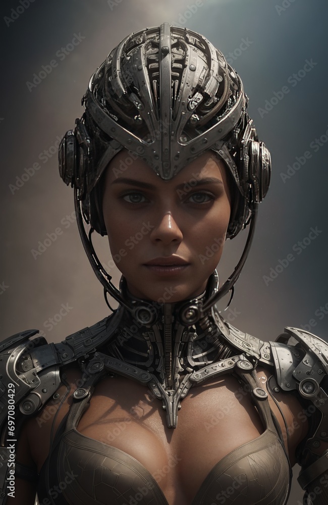 Futuristic woman warrior, in fantastic armor. AI generated Futuristic woman warrior, in fantastic armor. AI generated