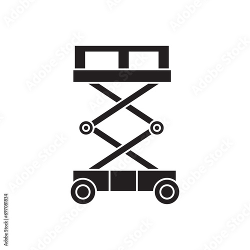 Scissors lift icon. construction tools sign flat illustration on white backgrounnd..eps