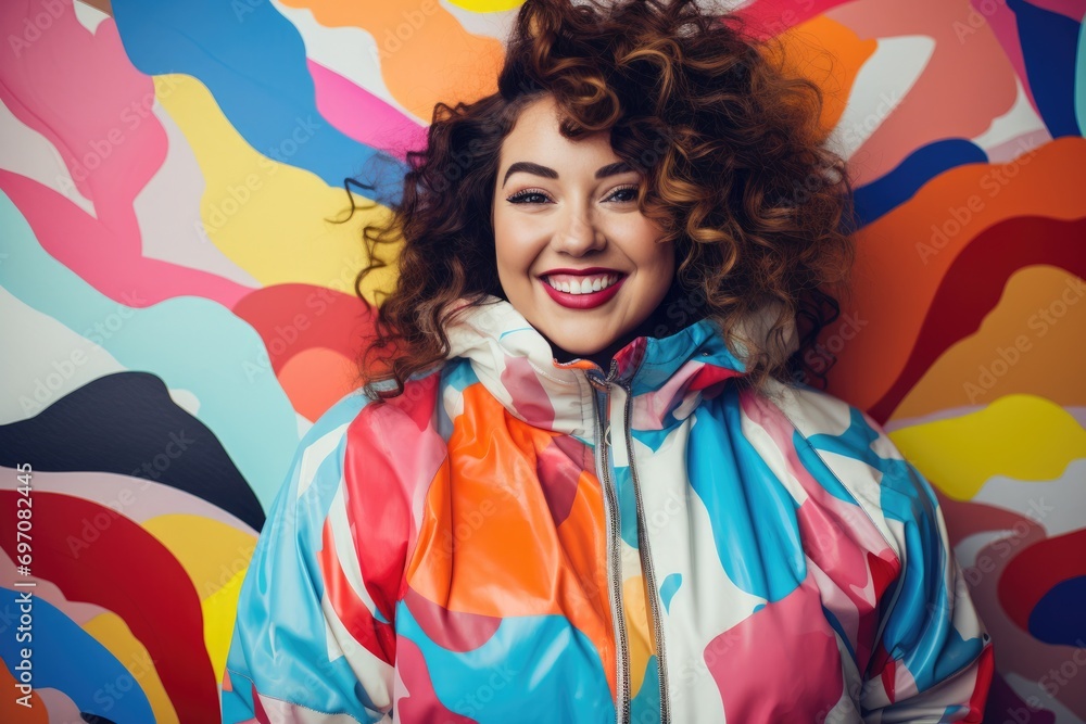 Excited plus size woman laughing and having fun. Beautiful oversize happy girl wearing casual clothes smiling. Body positive and diversity concept Excited plus size woman laughing and having fun. Beautiful oversize happy girl wearing casual clothes smiling. Body positive and diversity concept