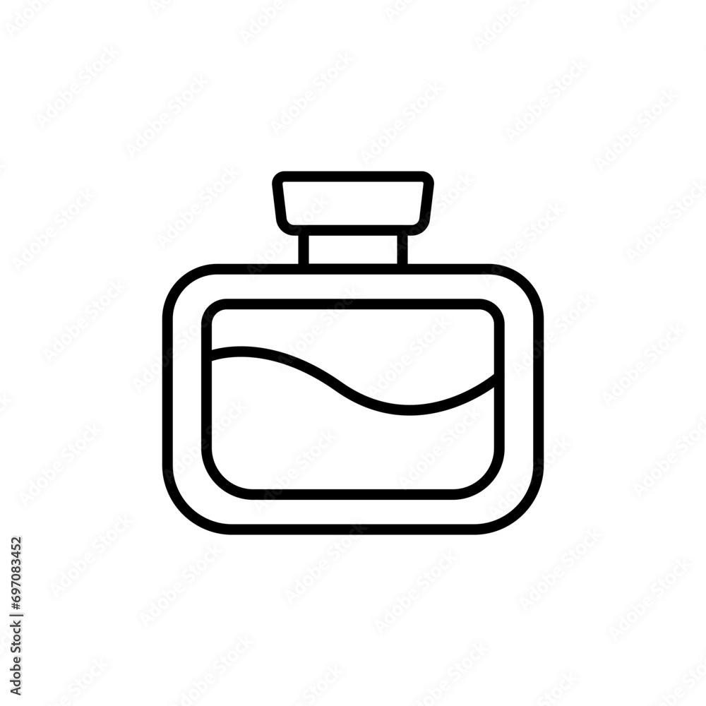 Obraz premium Perfume bottle outline icons, minimalist vector illustration ,simple transparent graphic element .Isolated on white background