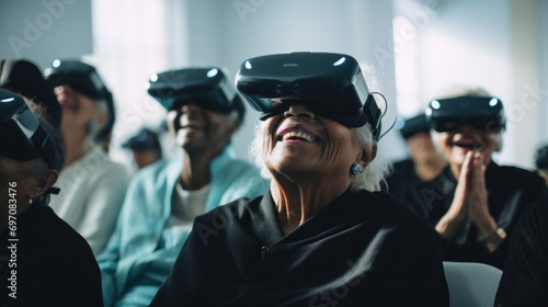 Immersive Elderly Care: Seniors Embrace Futuristic VR Experience in a Nursing Home Setting. Generative AI