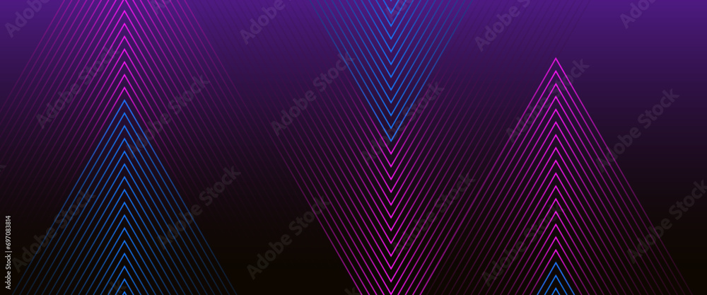 Black blue and purple violet vector abstract modern and simple banner with glow 3D futuristic line. Futuristic technology lines background design. Modern graphic element. Horizontal banner template Black blue and purple violet vector abstract modern and simple banner with glow 3D futuristic line. Futuristic technology lines background design. Modern graphic element. Horizontal banner template
